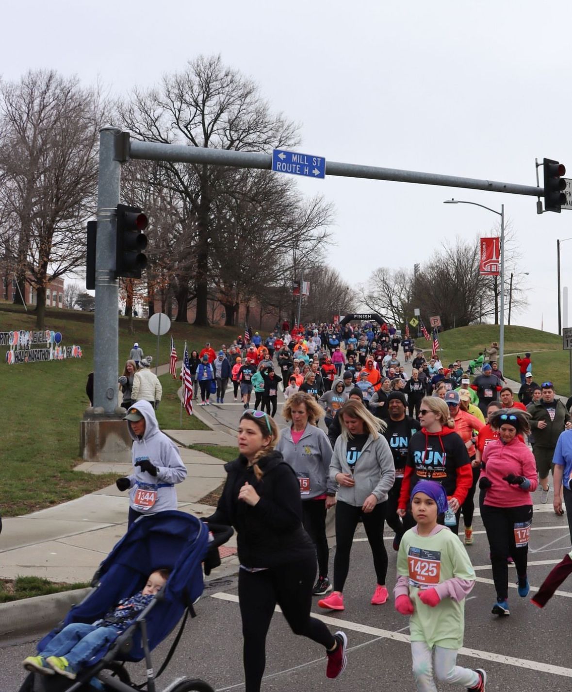 people running and walking