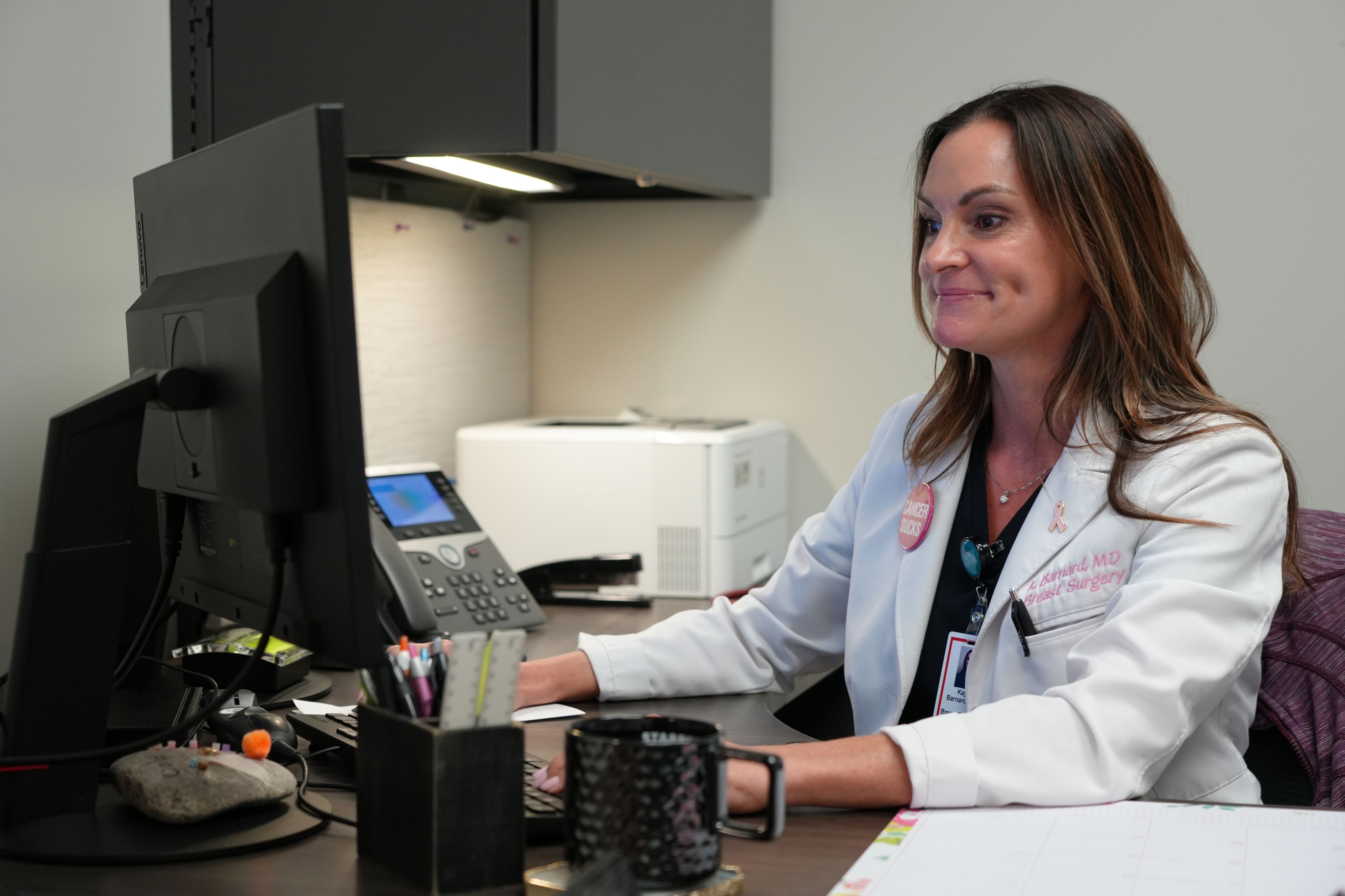 doctor working on computer